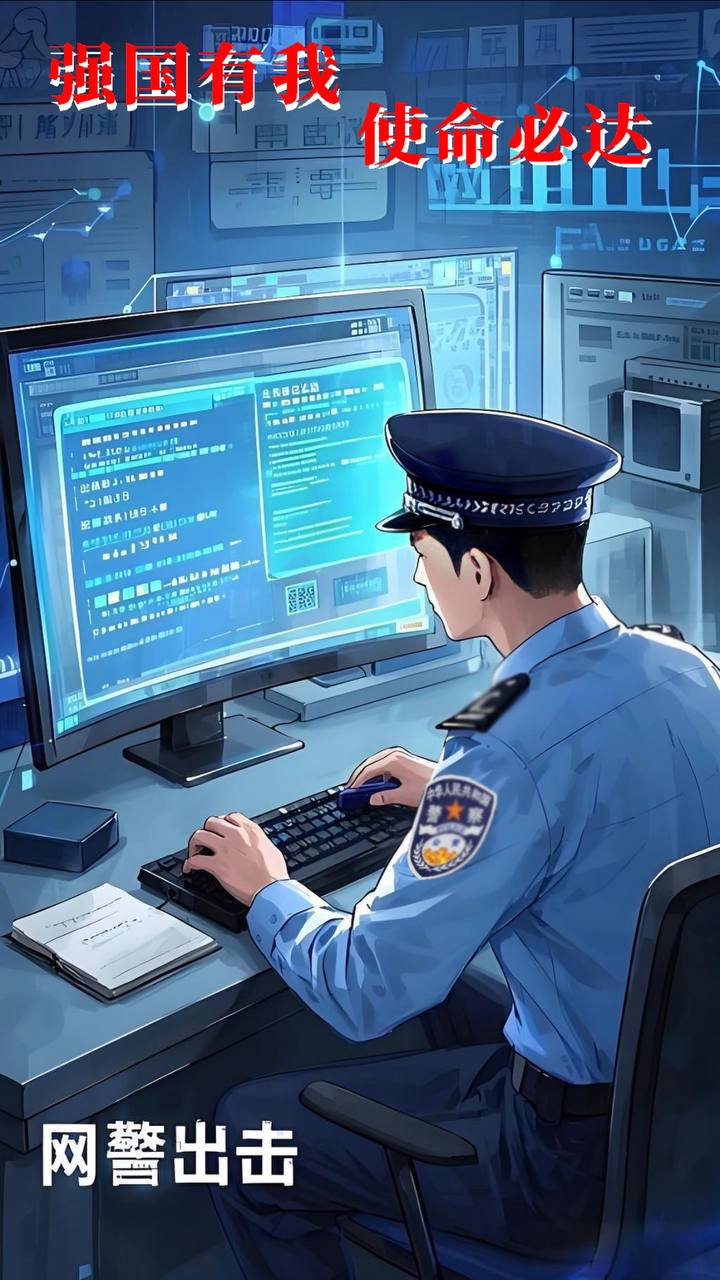 强国有我、使命必达——网警出击主题宣传海报